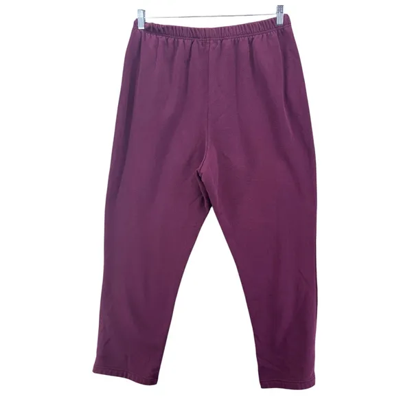 Vintage Embroidered Jog Set Size 1X Straight Leg Wine Cottagecore Fall Cozy Warm - Image 5