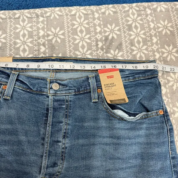 NWT Levi's Ribcage Straight Ankle Jeans Super High‎ Rise Blue 18W Streetwear - Image 10