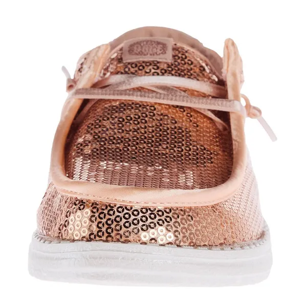 Hey Dude Wendy Disco Sequin Blush Shoes Women's 10 Rose Gold Pink Sparkle NWT - Image 4