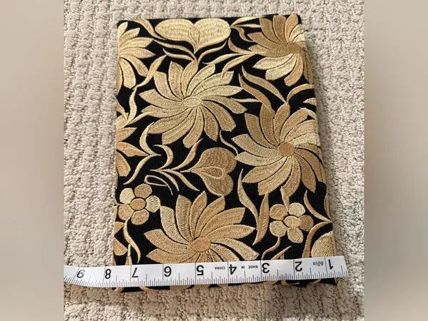 Black & Gold Floral Embroidered Clutch Crossbody Evening Bag. NWOT - Image 3