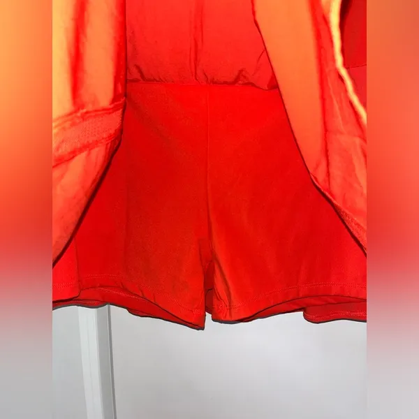 CRZ Yoga Red High Waisted Tennis Mini Pleated Skirt Spandex Inner Shorts Skort - Image 8