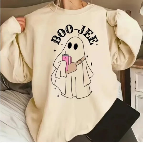 Adorable Cream Boo-Jee Ghost sweatshirt trendy size XXlarge - Image 8