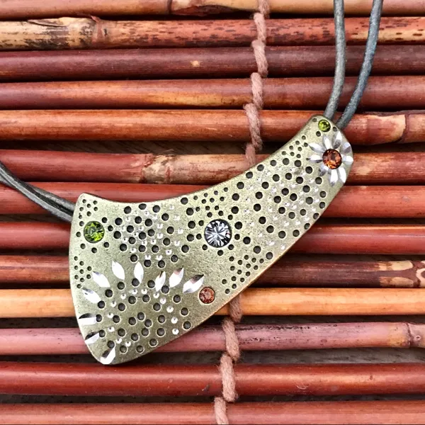 Chico’s Choker Necklace Brass & Rhinestone - Image 4