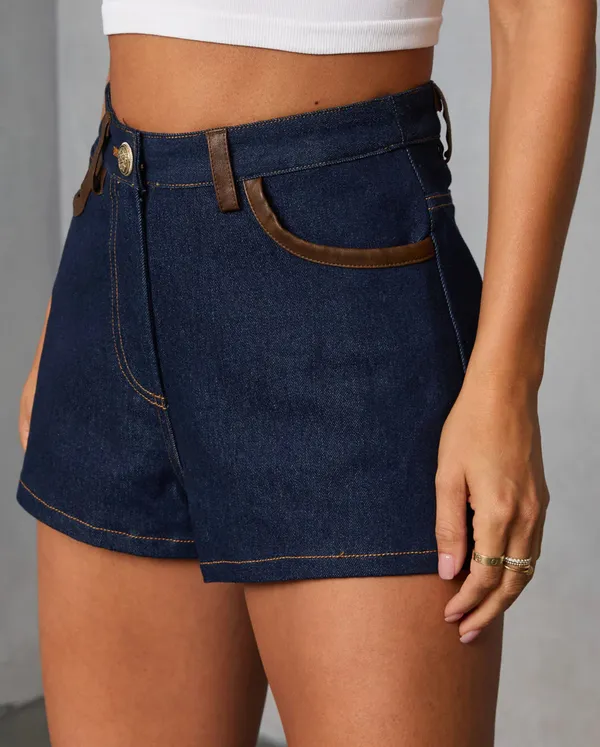 VICI Leather trim shorts - Image 2