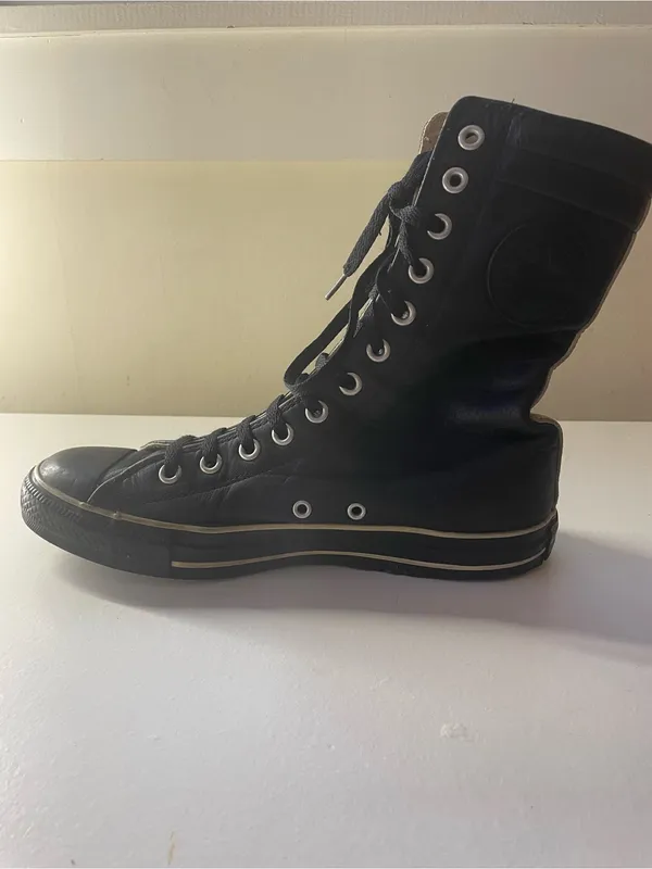 Converse Chuck Taylor All Star X-Hi Black Leather High Top Sneakers size M7 / W9 - Image 2