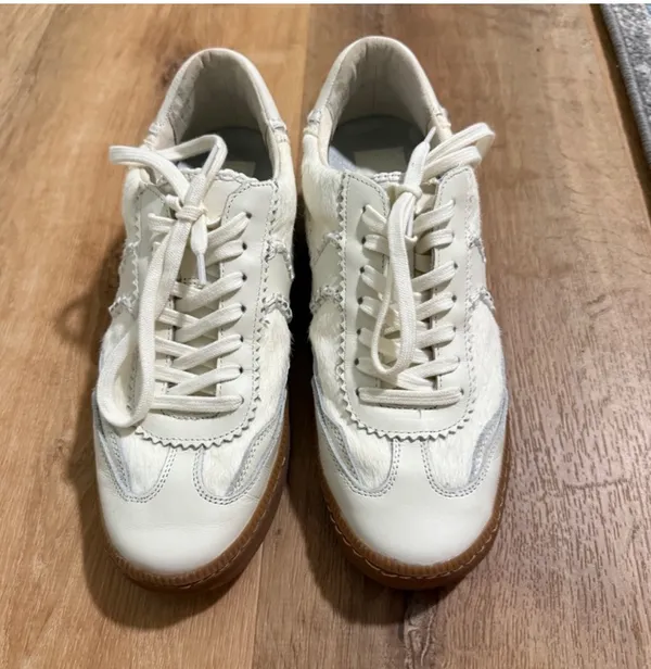 DV by Dolce Vita Notice Stitch- Ivory Calf Hair Sneaker-Size 9 - Image 10