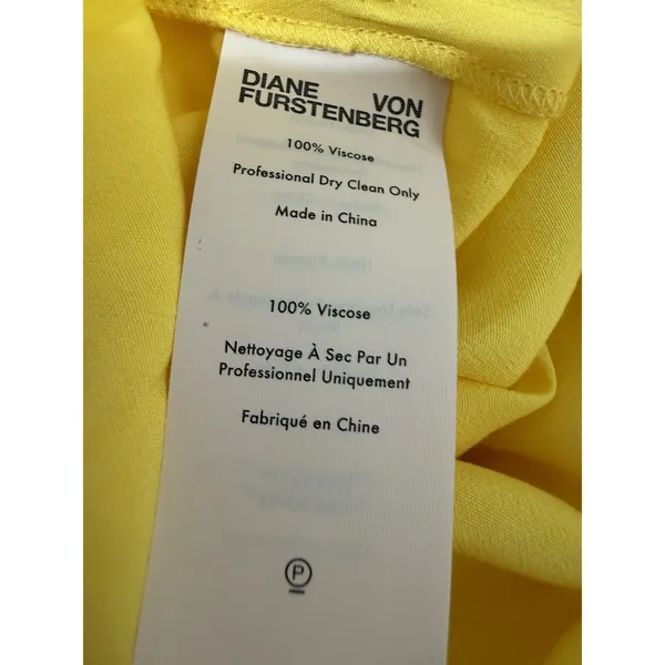 Diane von Furstenberg Women XS Sally Dress Yellow Lemon Zest Maxi Drawstring NWT - Image 10