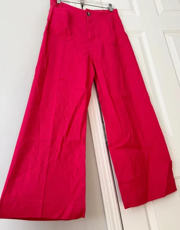 Anthropologie Maeve The Colette Wide-Leg Cropped Linen Pants, Size 29 - Image 7