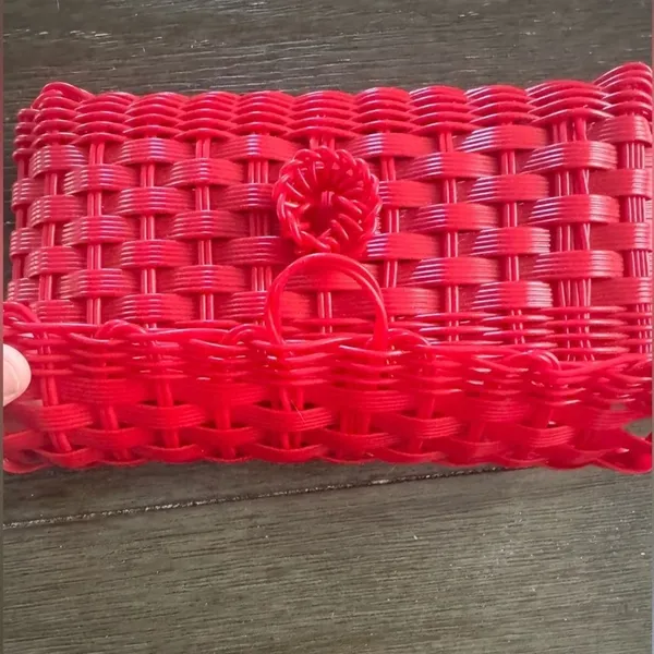 Flex all day best clutch ever Red Woven Clutch Bag no flaws - Image 2