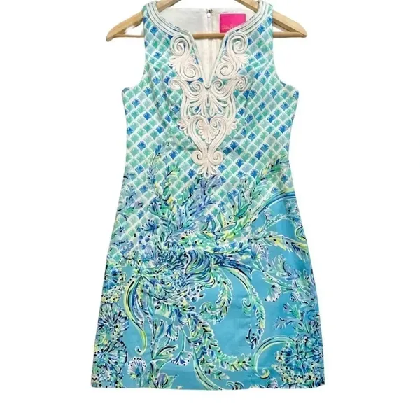 Lilly Pulitzer Gabby Stretch Sleeveless Floral Shift Dress - Image 3