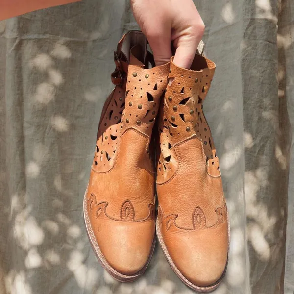 Veracruz Fire & Flourish Leather Ankle Boots - Image 3