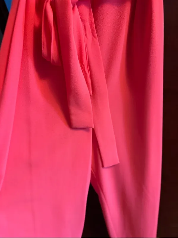 Vince Camuto Red Draped Belted jumpsuit - Image 6