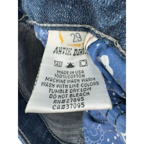 Antik Denim Women's Size 29 Bootcut Embroidered Indigo‎ Blue Jeans Button Fly - Image 9