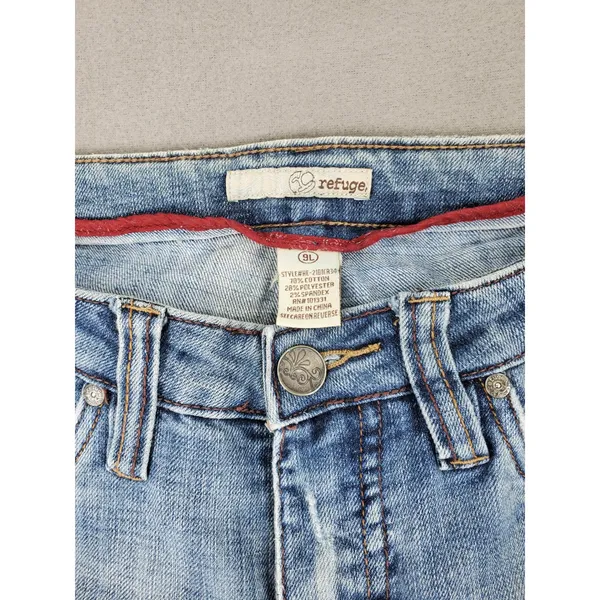Refuge Bootcut Jeans Womens 9L Light Blue Low Rise‎ Stretch Denim HE-2101CR34 - Image 2