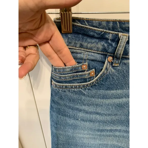 We The Free Jeans Women's High Waist Straight Leg‎ Denim Jeans Blue Size 25 - Image 3