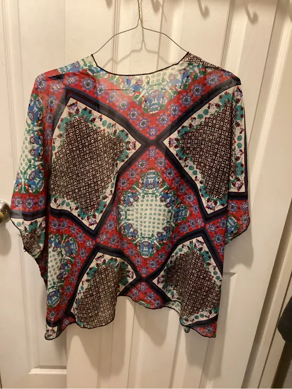 Band of Gypsies Red Multicolor Floral Kimono - Image 3