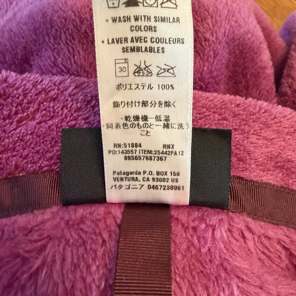 Patagonia Medium Magenta Purple Snap 1/4 Fleece Pullover Pockets‎ Outdoors Hike - Image 8