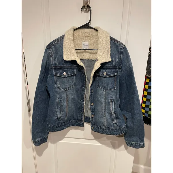 Kensie jean jacket Sherpa collar size XL - Image 3