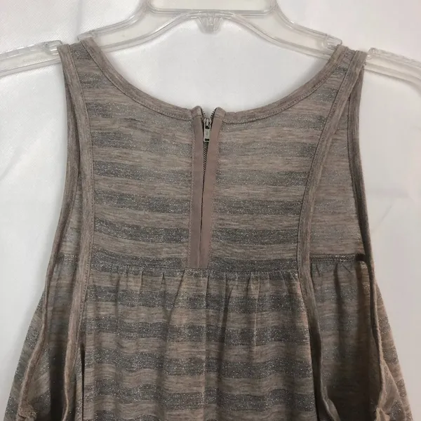American Eagle Sleeveless Striped Metallic Swing Top Size Medium - Image 7