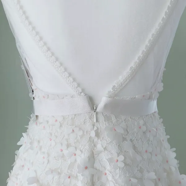 David's Bridal 3D Floral V Neck Dress - Image 7