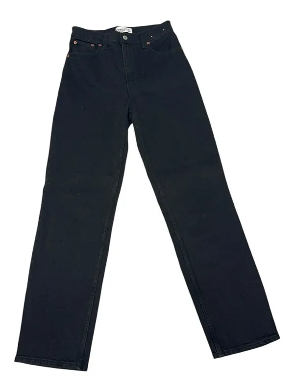 NWOT Abercrombie & Fitch 90’s Ultra Highrise Straight leg Jean 27 black - Image 2