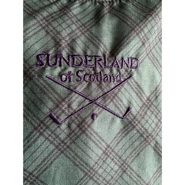 Sunderland of Scotland Weatherbeater Golf Windshirt Green‎ Plaid Womens Large L - Image 8