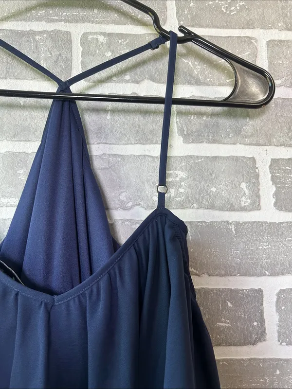 Show Me Your Mumu Navy Maxi Dress XS Off Shoulder Flutter Sleeve Formal Bridesma - Image 4