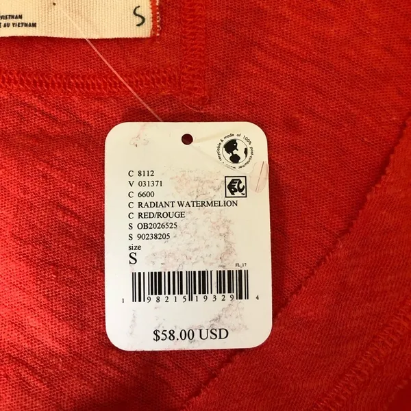 We The Free Free People Love Language Henley Tank Top Coral Sleeveless NWT Small - Image 13