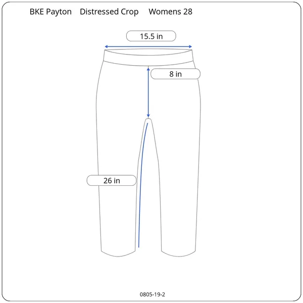 BKE Payton Distressed Crop Blue Jeans Womens 28 (31X26) Low Rise Denim ABK1629 - Image 8