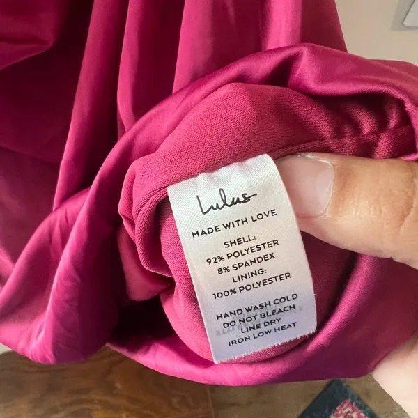 Lulus Magenta‎ Happy Hour Satin Ruched One-Shoulder Mini Dress Women’s Size M - Image 11