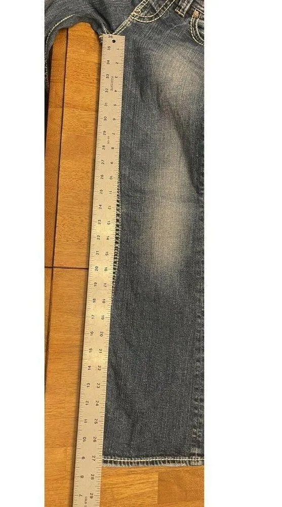 Women's Silver Dark Wash Aiko Bootcut Denim Jeans Marked Size 26x29(27) - Image 6