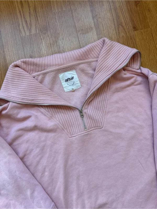 Aerie Down To Earth Quarter Zip Size Medium - Image 4
