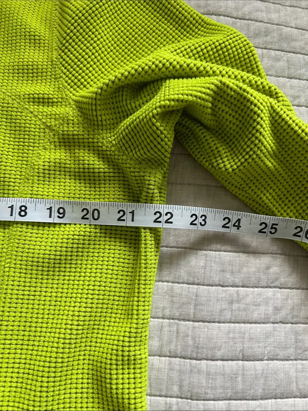Tek gear Y2K Vtg bright chartreuse grid fleece quarter zip pullover XL - Image 6