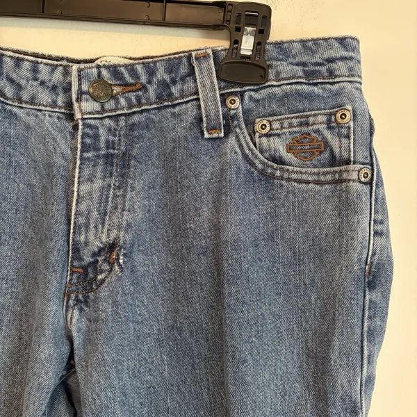 Harley Davidson Blue Denim Jeans 2‎ Regular Biker Casual Western motorcycle FLAW - Image 3