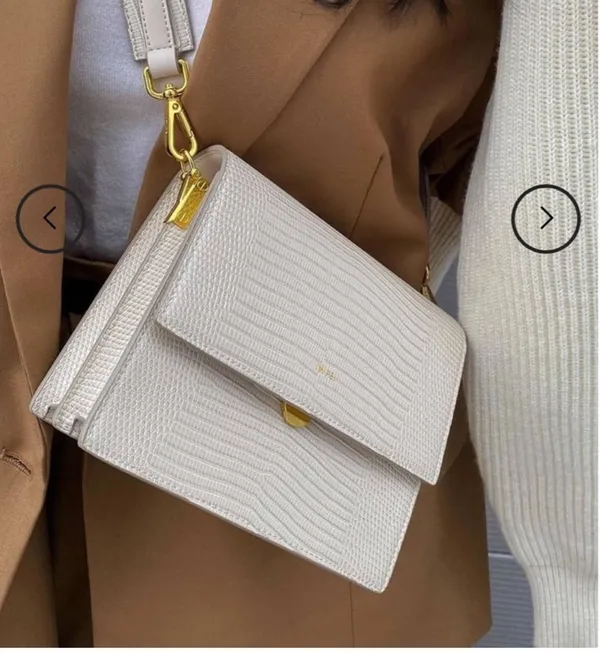 JW PEI Flag Bag in Ivory Lizard - Image 5