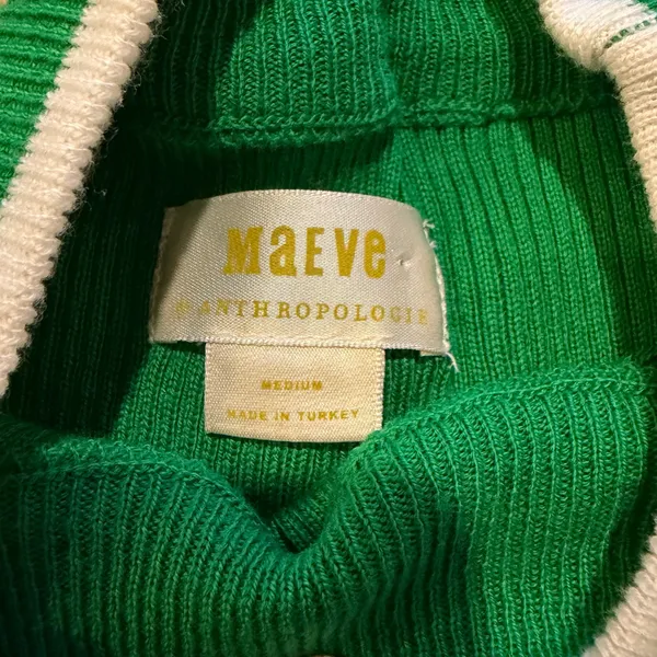 Anthro Maeve Merida Striped Sweater Green - Image 4