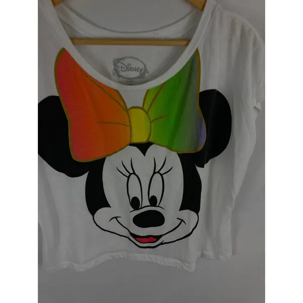 Disney Minnie Mouse Crop Boxy Tshirt Size Medium - Image 2
