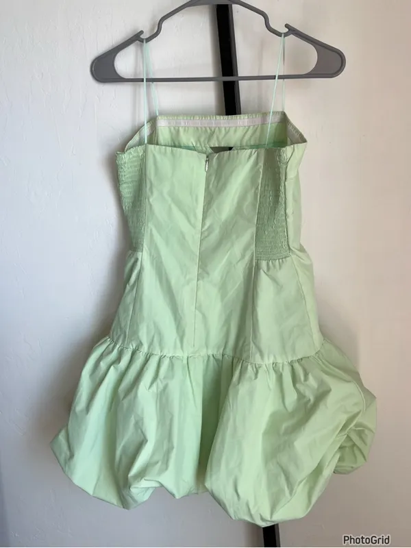 Amanda Uprichard Faith Mint Green Strapless Bubble Dress Medium - Image 3