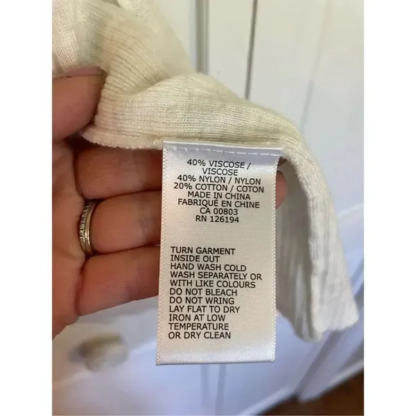 Jana ribbed oatmeal long open cardigan size m White Size M - Image 4