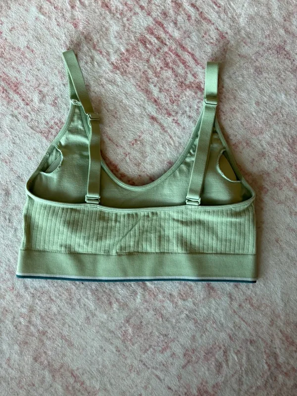 Calvin Klein Sage Green Ribbed Comfort Bralette - Image 2