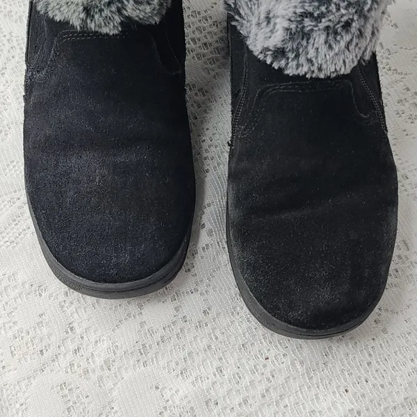 Khombu Jessica suede leather faux fur fall winter black boots sz 7 - Image 3