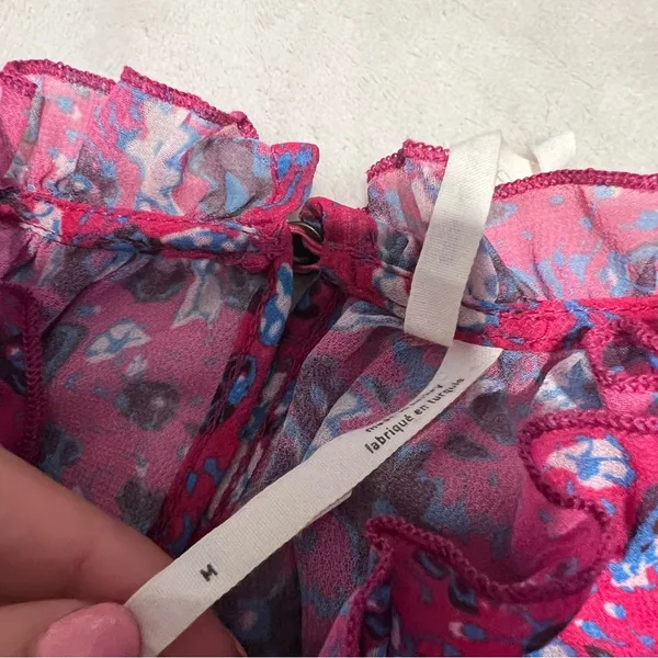 Anthropologie Floral Blouse - Pink and Purple - Image 2