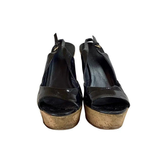 GUCCI black patent cork platform sandal - Image 2