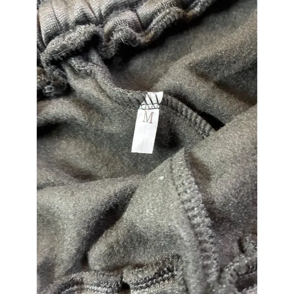 Womens Black Wide Leg Fleece Lined Sweatpants High Waist Drawstring Size Medium - Image 8