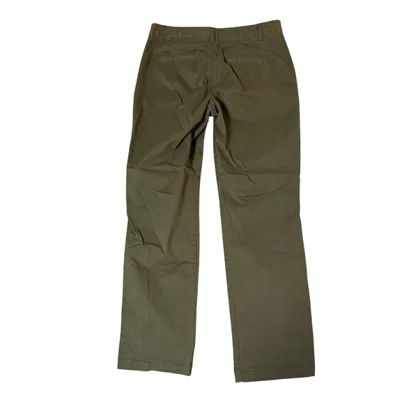 Gap Women Size‎ 10 Olive Green Straight Khaki Pants High Rise Zip Pockets Cotton - Image 10