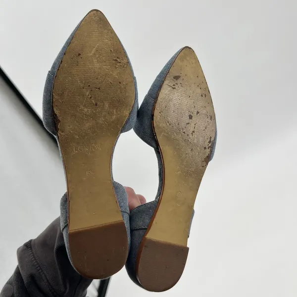 J. Crew blue Denim D’Orsay chambray Flats Pointed Toe slip on preppy Size 6.5 - Image 2