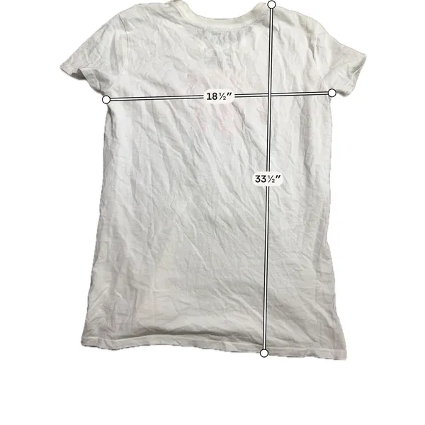Aeropostale Womens White Graphic T-Shirt‎ Pink Logo 87 Est Varsity Tee Large - Image 5