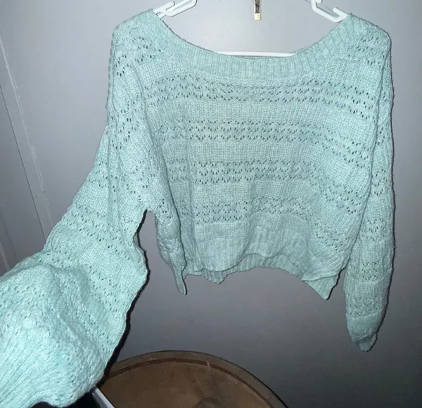 Pink Rose Cropped Sweater - Image 2