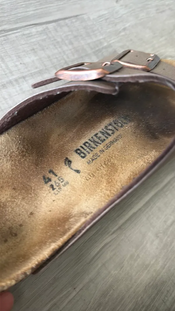 Birkenstock Arizona Sandals Brown Leather Buckle Comfort Size 40 - Image 12