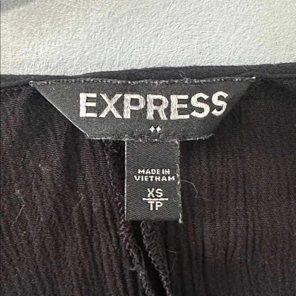 Express Women Dress Black V-Neck Sheer Sleeve Mini Size Extra Small - Image 3